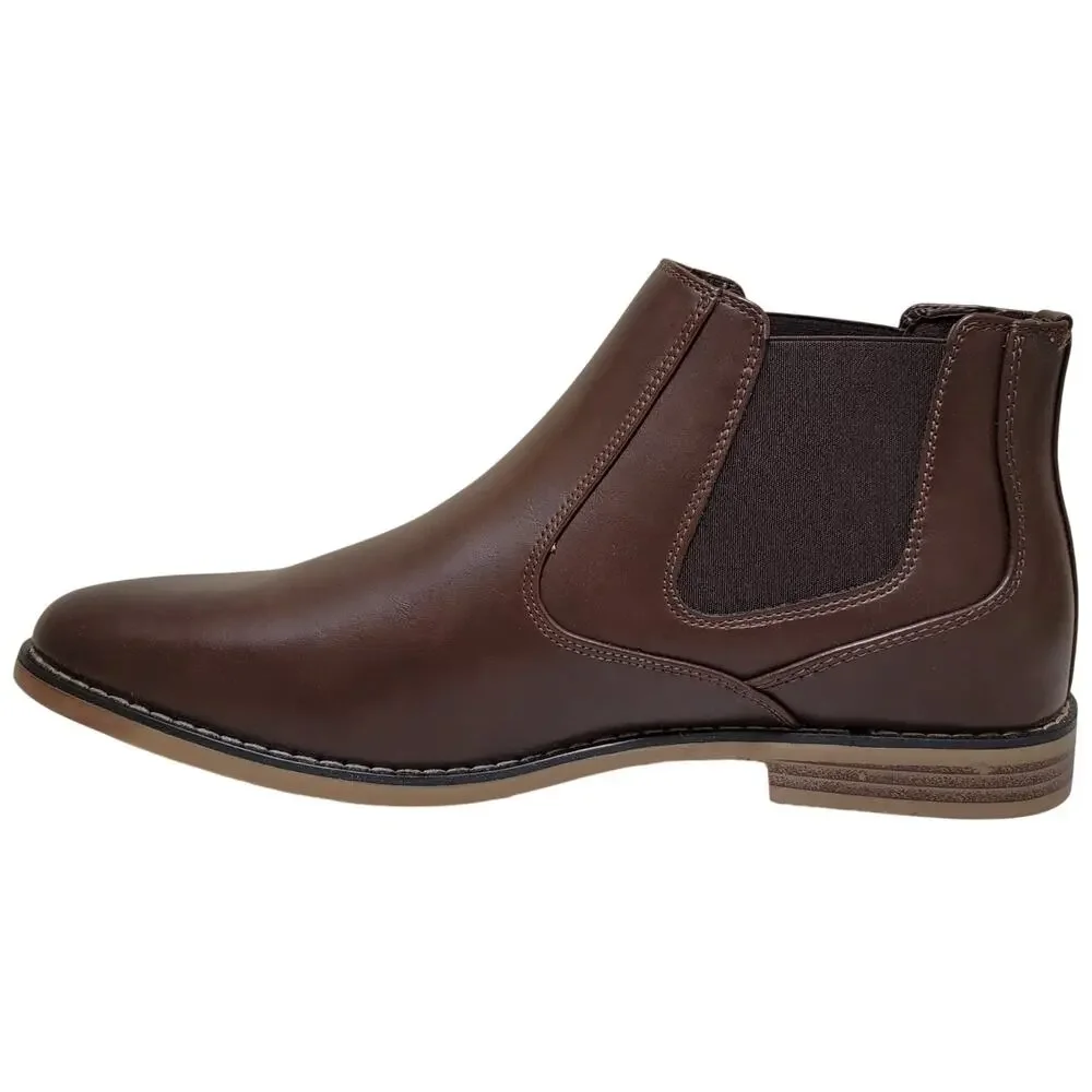 Deer Stags Men Hal Chelsea Ankle Boots Size US 8M Dark Brown Vegan Leather